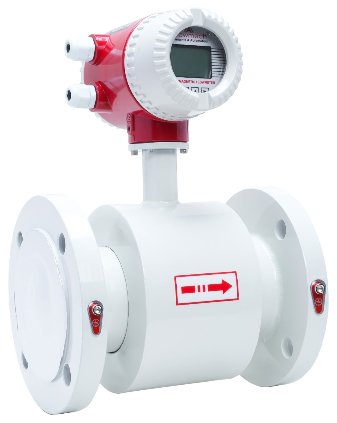 Arrowmech AEFM-100 electromagnetic flow meter, integral configuration, angled view