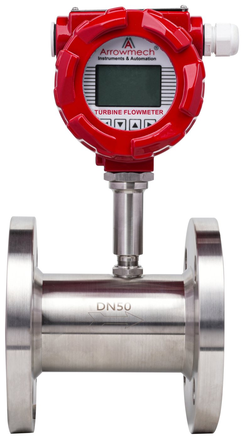 Arrowmech ATFM-100 turbine flow meter, front view